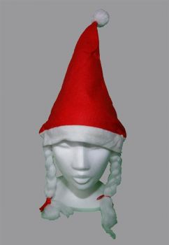Weihnachtsmütze mit 2 Zöpfen