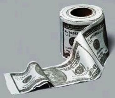 Toilettenpapier Dollarschein