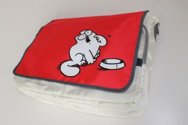 Simon's Cat Messenger Bag Rot-Weiß