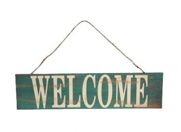 Holz Schild Welcome