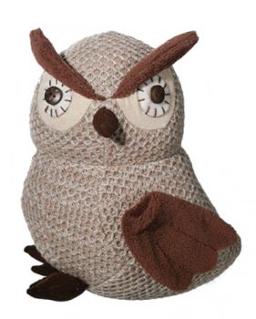 Eulen Türstopper aus Stoff in Naturfarben Braun