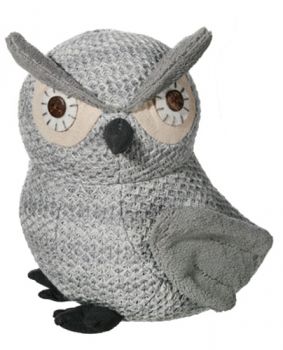 Eulen Türstopper aus Stoff in Naturfarben Grau