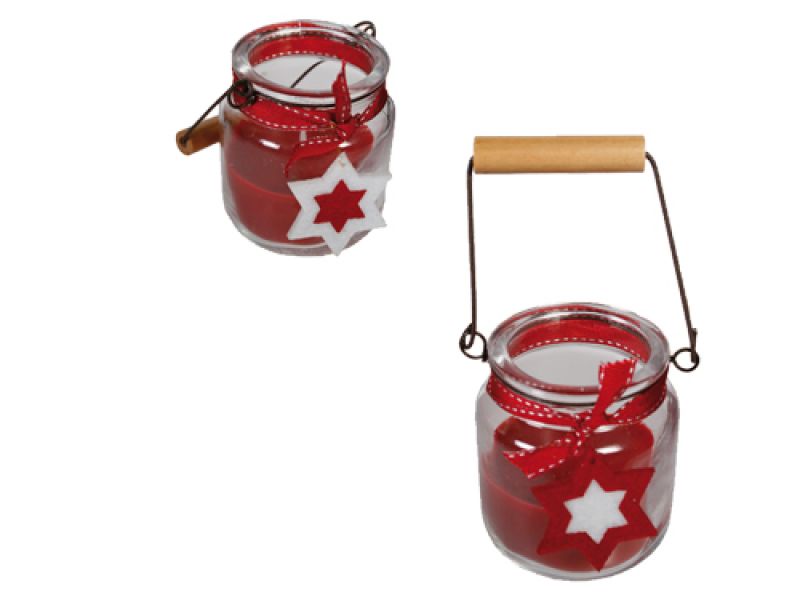 Duftkerze im Glas mit Metallbügel