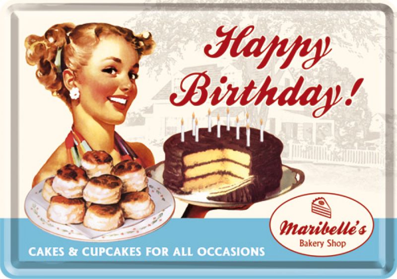 Blechpostkarte Happy Birthday
