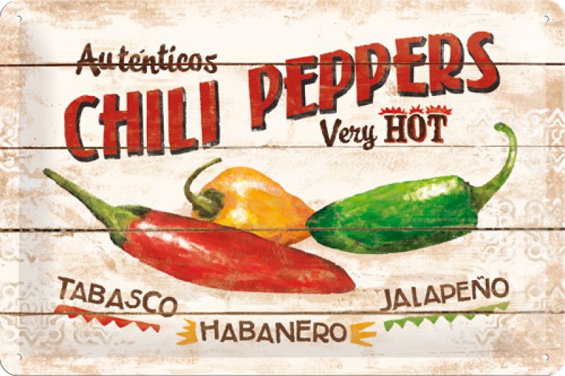 Blechschild 20 x 30 Chili Peppers