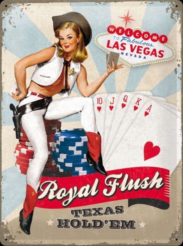 Blechschild 30 x 40 Royal Flush