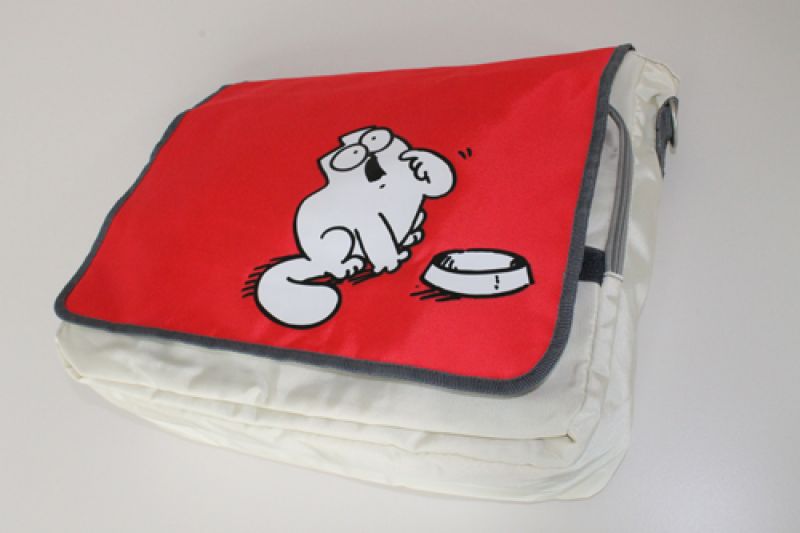Simon's Cat Messenger Bag Rot-Weiß