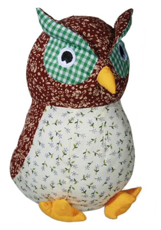 Eulen Türstopper aus Stoff in Bunt Weiß-Rot